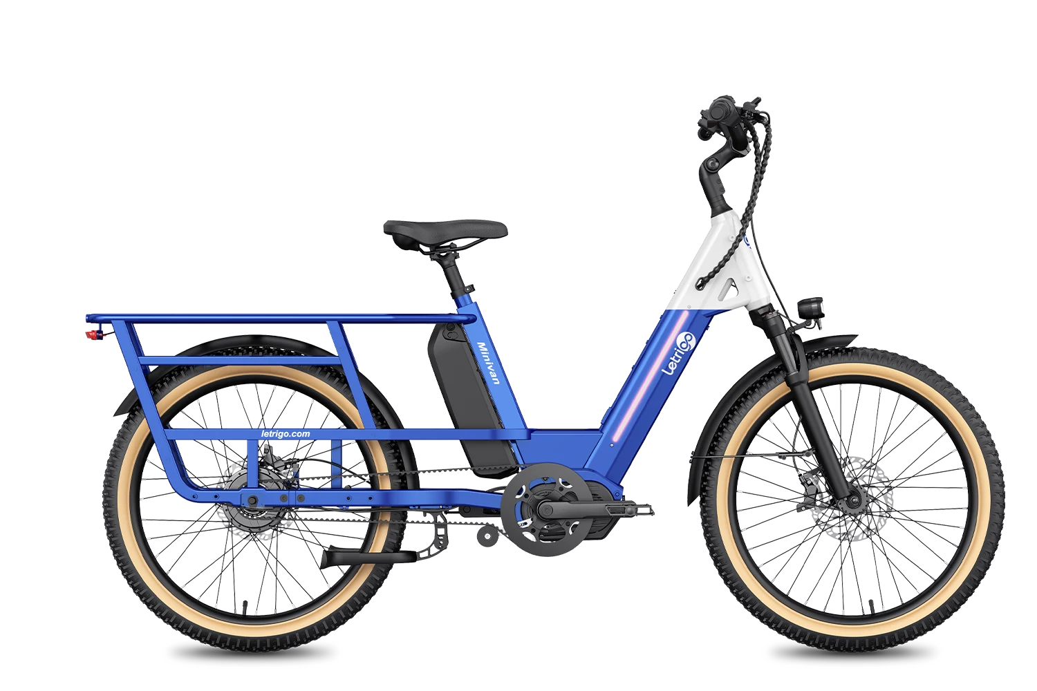 Blue single-battery Letrigo Minivan electric long-tail bike