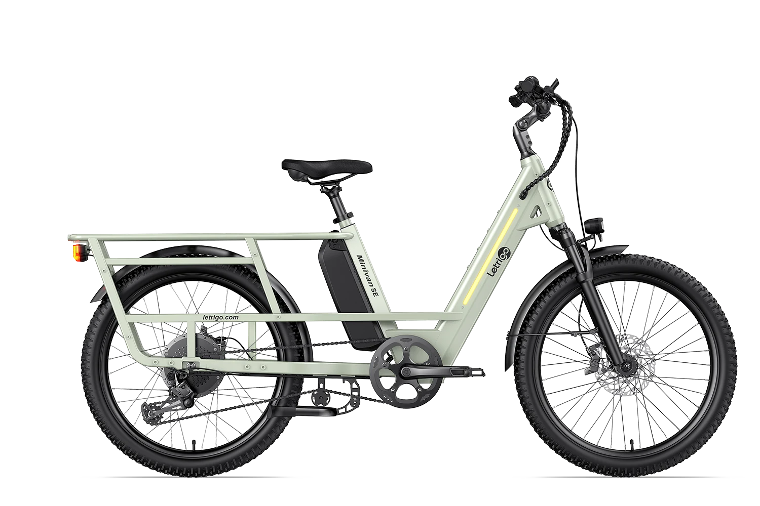 Product display of the single-battery 750W rear hub motor electric bike Minivan SE