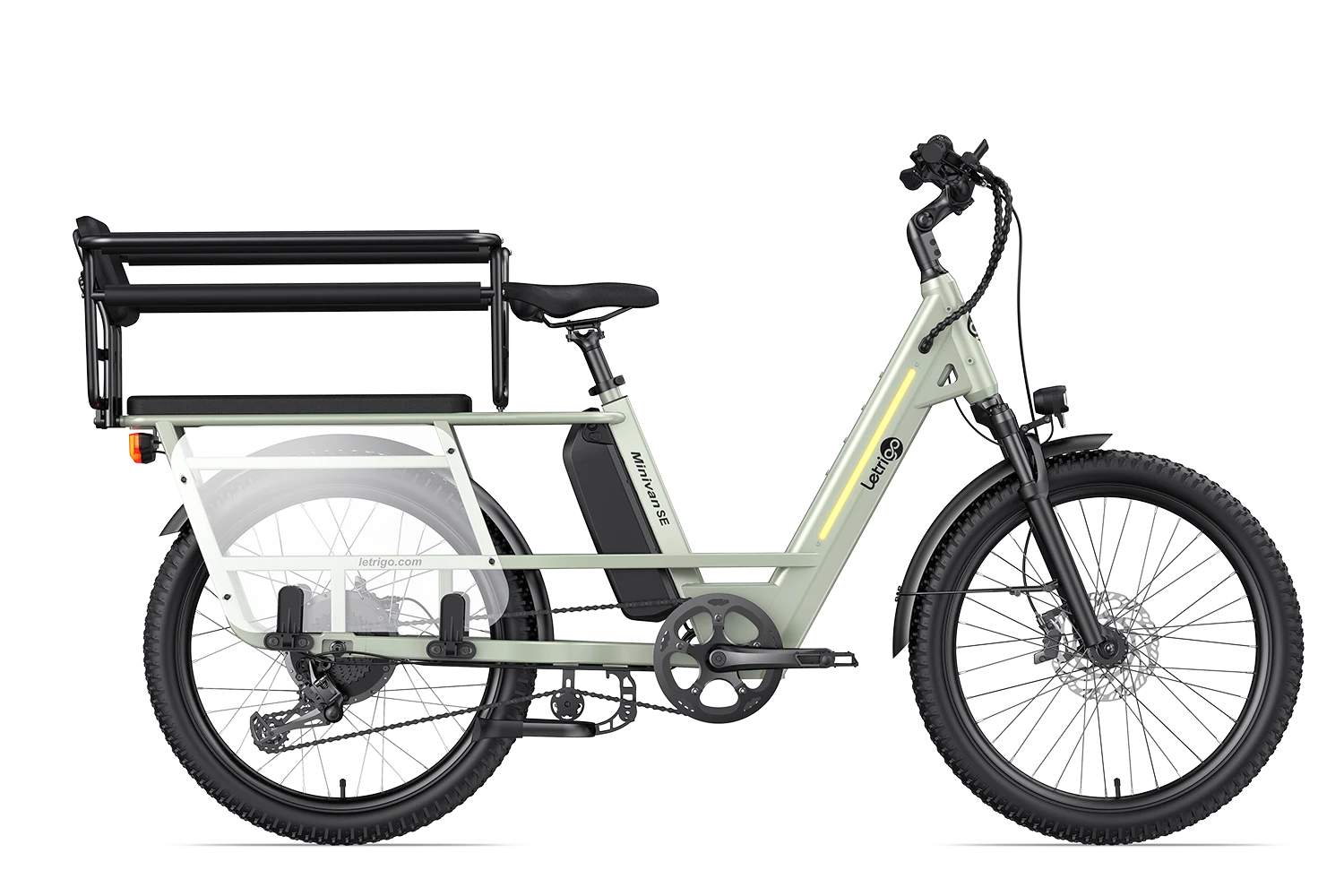 Minivan SE long-tail electric bike with child seat, can carry one or two children