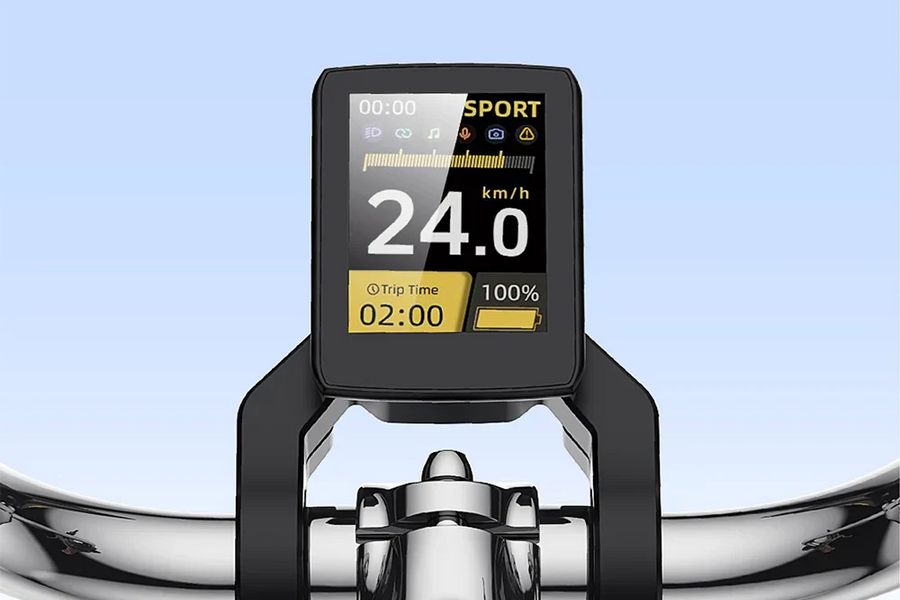 Minivan SE display mounted on the handlebar