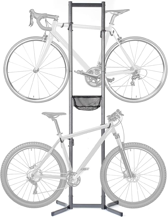 Enhance Your Garage Space with an Auxiliary Bicycle Storage Rack That Can Be Raised and Lowered